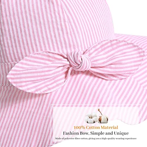 Miniatura 9 de Sombrero de sol para bebé niña con UPF 50+ sombrero de playa ajustable para exteriores con ala ancha