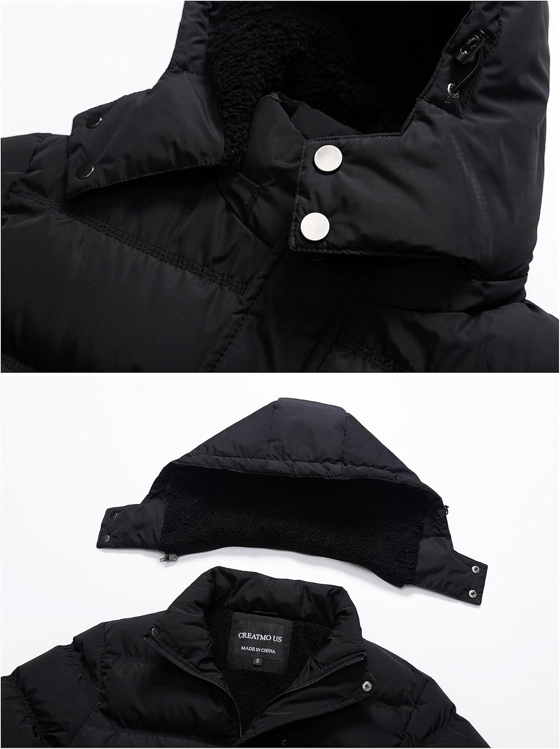 CREATMO US Men's Puffer Jacket Waterproof Winter Parka jacket Warm Thicken Ski Coat - Image 4
