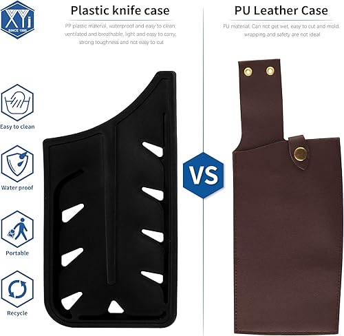 Vista 333 de XYJ Juego de 2 fundas de cuchillo de seguridad para cuchillos, protector de borde, funda universal para cuchillos, chef, cuchillo de cerámica