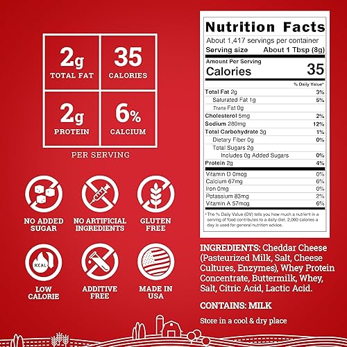 Miniatura 10 de Queso blanco Cheddar en polvo para amantes del queso libre de gluten tamaño de 2 libras
