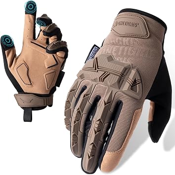 OneTigris Full Finger Gloves, Cycling Gloves Touch Screen Gloves Men Women for Outdoor Sports Cycling Motorcycle Motorbike Hiking