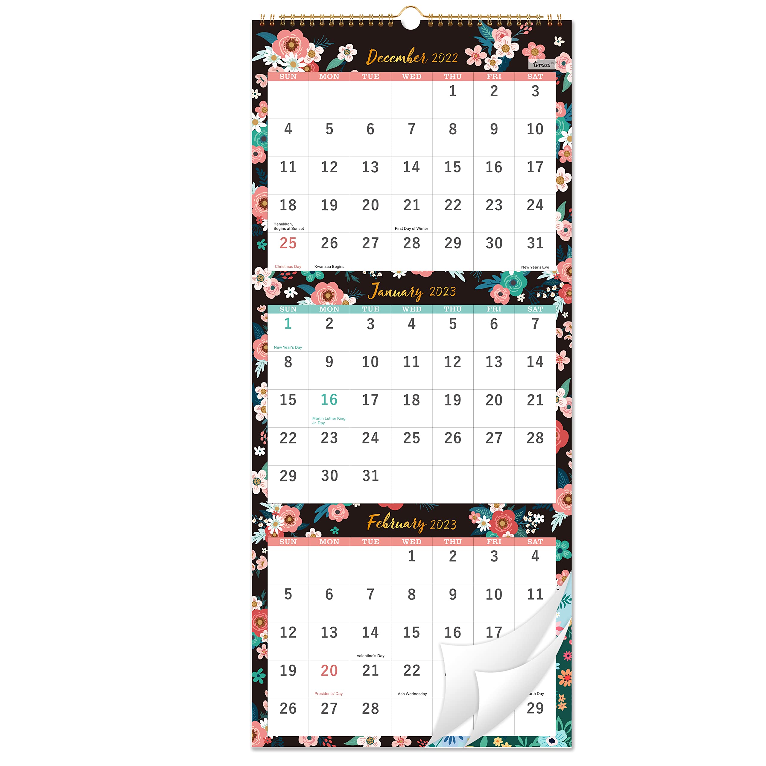 Amazon.com : 2023 Wall Calendar - 3-Month Display Vertical Calendar, Calendar  2023 From December 2022 - January 2024, 11 X 26, Large, Lay- Flat,  Perfect For Your Busy Schedule : Office Products