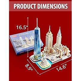 CubicFun 3D Puzzle - Puzzles for Kids Ages 8-10 New York City STEM Projects Arts and Crafts for Kids Ages 8-12 - Toys for Girls 8-10 - 8 Year Old Girl Birthday Gift for Kid 8-12