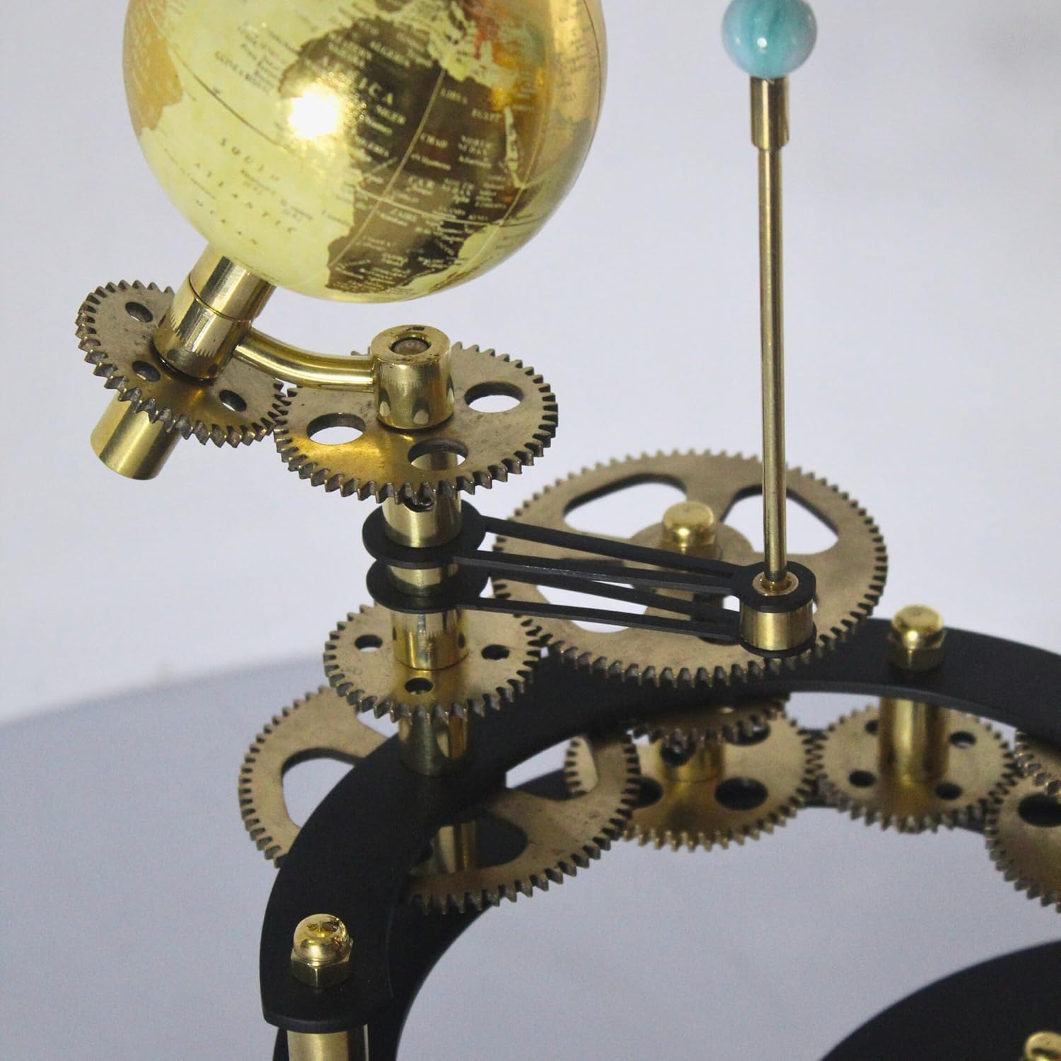 Antique Brass Orrery – Handcrafted Tellurion with Moving Gears | Luxury Planetary Model for Astronomy Enthusiasts, Home & Office Decor, Collectors, and Science Gifts