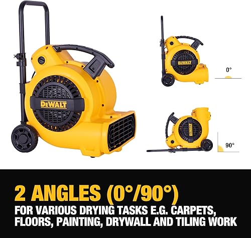 Miniatura 5 de DEWALT Soplador de Aire de 3/4 HP, Ventilador de Piso de 3 Velocidades MAX 1800 CFM, Ventilador Soplador Portátil Utilitario, DXAM-2818 Amarillo