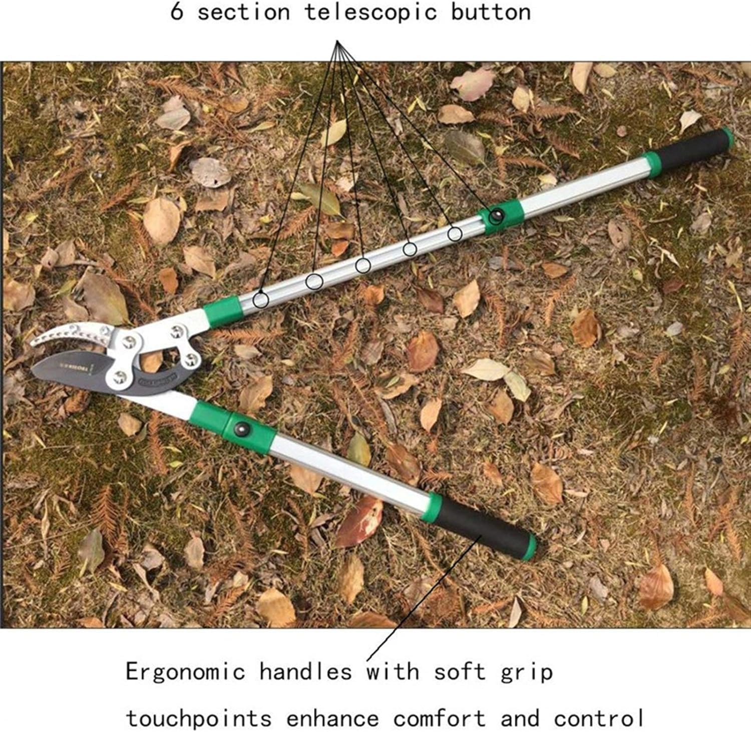 Hetkrishi Garden Pruning ShearsHandheld Extendable Garden Shears 69-102cm Telescopic Pruning Lopper Anvil Razor-Edge Aluminium Garden Hedge Tree Lopper Chops Thick Branches with Ease - Image 7 thumbnail