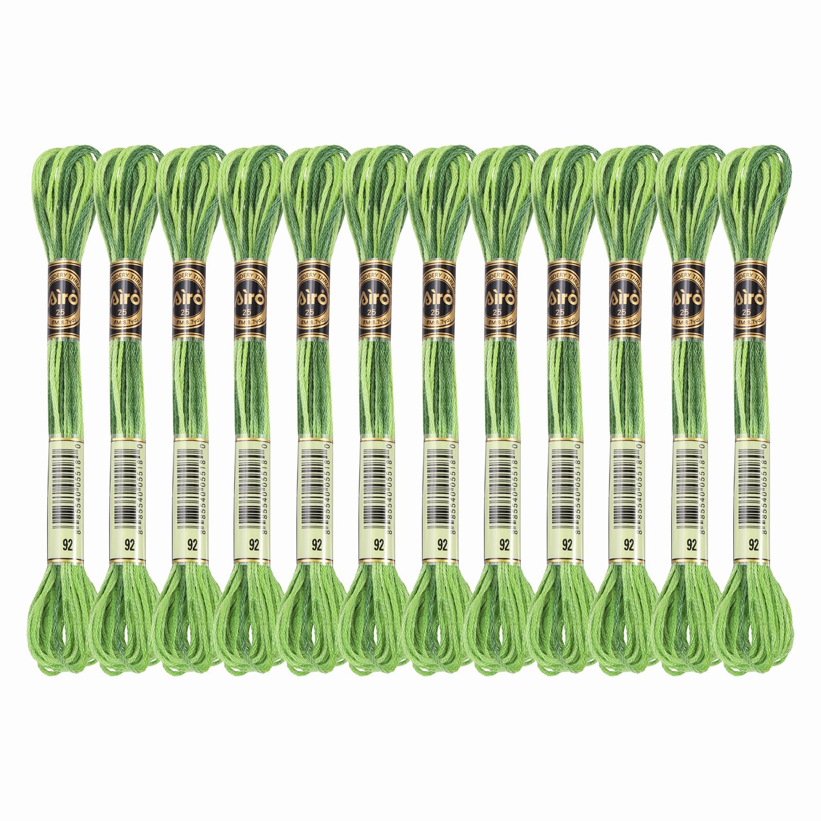 PATIKIL 12 Skeins Embroidery Floss, Polyester Embroidery Threads Bracelets String for Cross-Stitch Hand Embroidery, Green