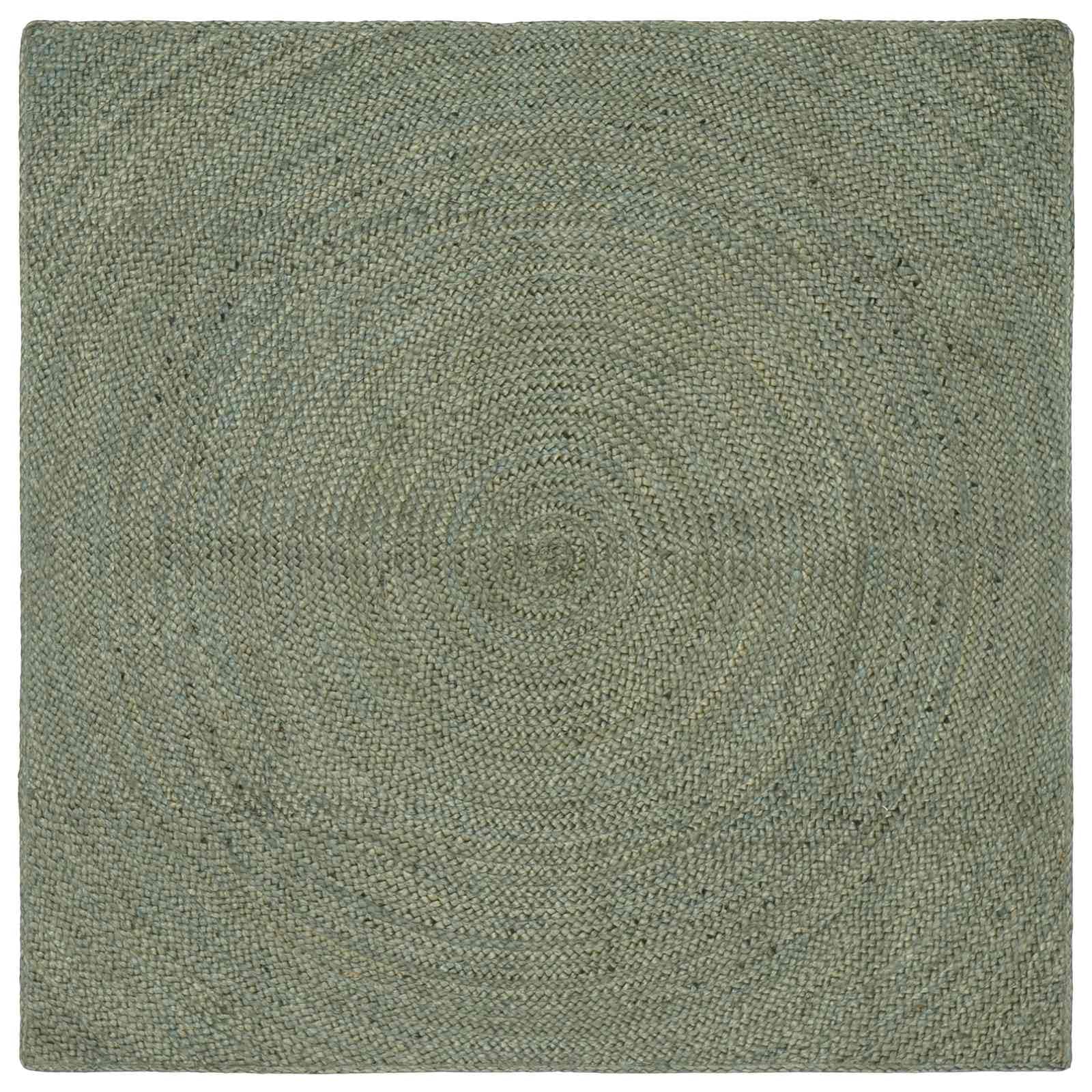 Makastle Tapis Carré Vert Olive 160 x 160 cm en Jute Fait Main pour Intérieur