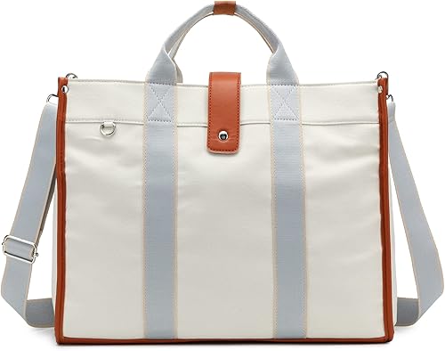 Bolsa para laptop para mujer, 15.6 pulgadas, ligera, de lona, bolsa de trabajo para profesores, para viajes escolares