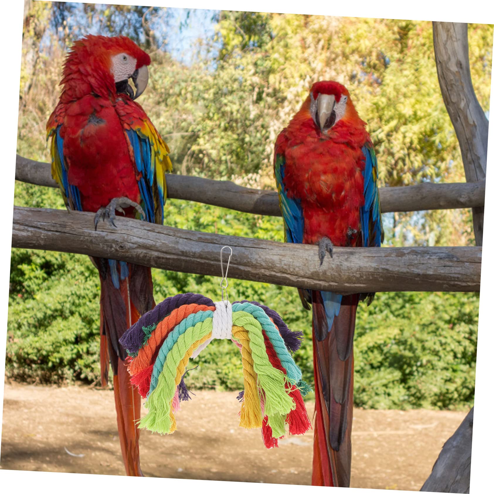 ABOOFAN 5pièces Jouet à Mâcher Coton pour Perroquet Accessoire De Jeu Sécurisé pour Oiseaux Convient Aux Perroquets Cacatoès Et Petits Oiseaux Installation Facile avec Boucle