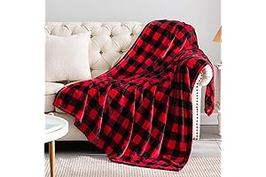 BEDELITE Red and Black Plaid Throw Blanket