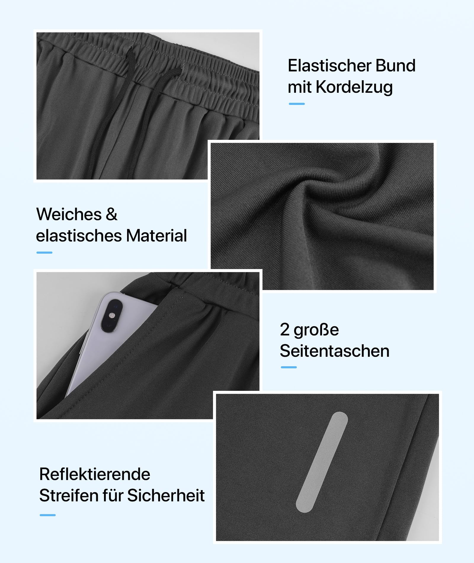 UUMIAER Pantaloncini da ginnastica da uomo, ultra leggeri, ad asciugatura rapida, 17,8 cm, per allenamento e corsa | Pantaloncini da basket con tasche profonde con cerniera per sport, tennis, pickleball, calcio, esercizio attivo