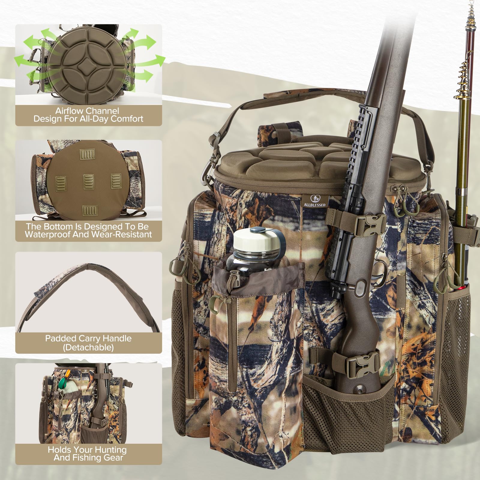 Hunting Bucket Backpack - Seat & 5-Gallon Carrier -4