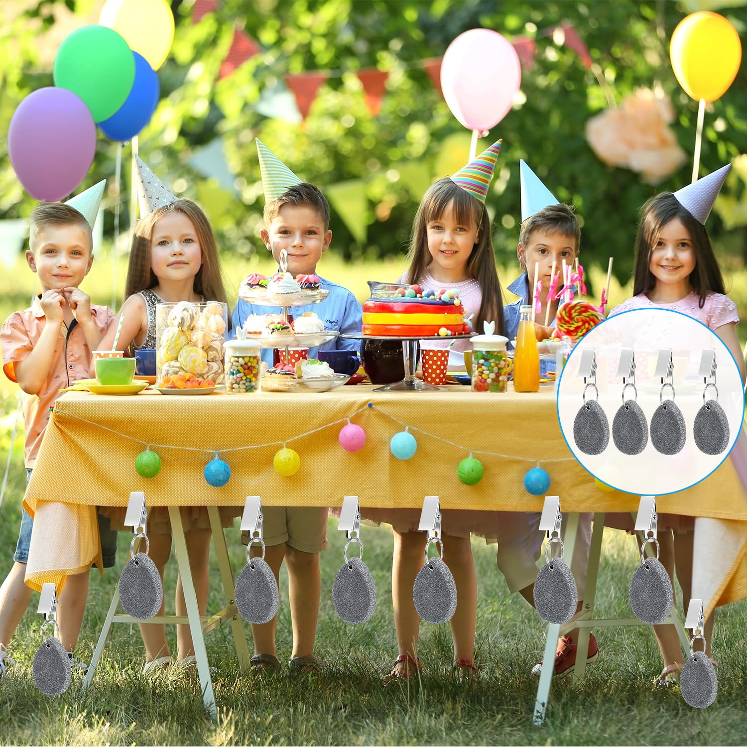 Presse-nappe Anti-vent Lot De 4 Poids De Nappe En Pierre Naturelle - Anti-Vent Pour Jardin, Terrasse Et Événements Extérieur Pierre Décoration Table