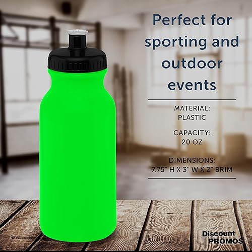 Miniatura 4 de DISCOUNT PROMOS Botellas de agua de 20 onzas con tapa a presión, paquete a granel, perfectas para gimnasio, senderismo, campamento, deportes al aire