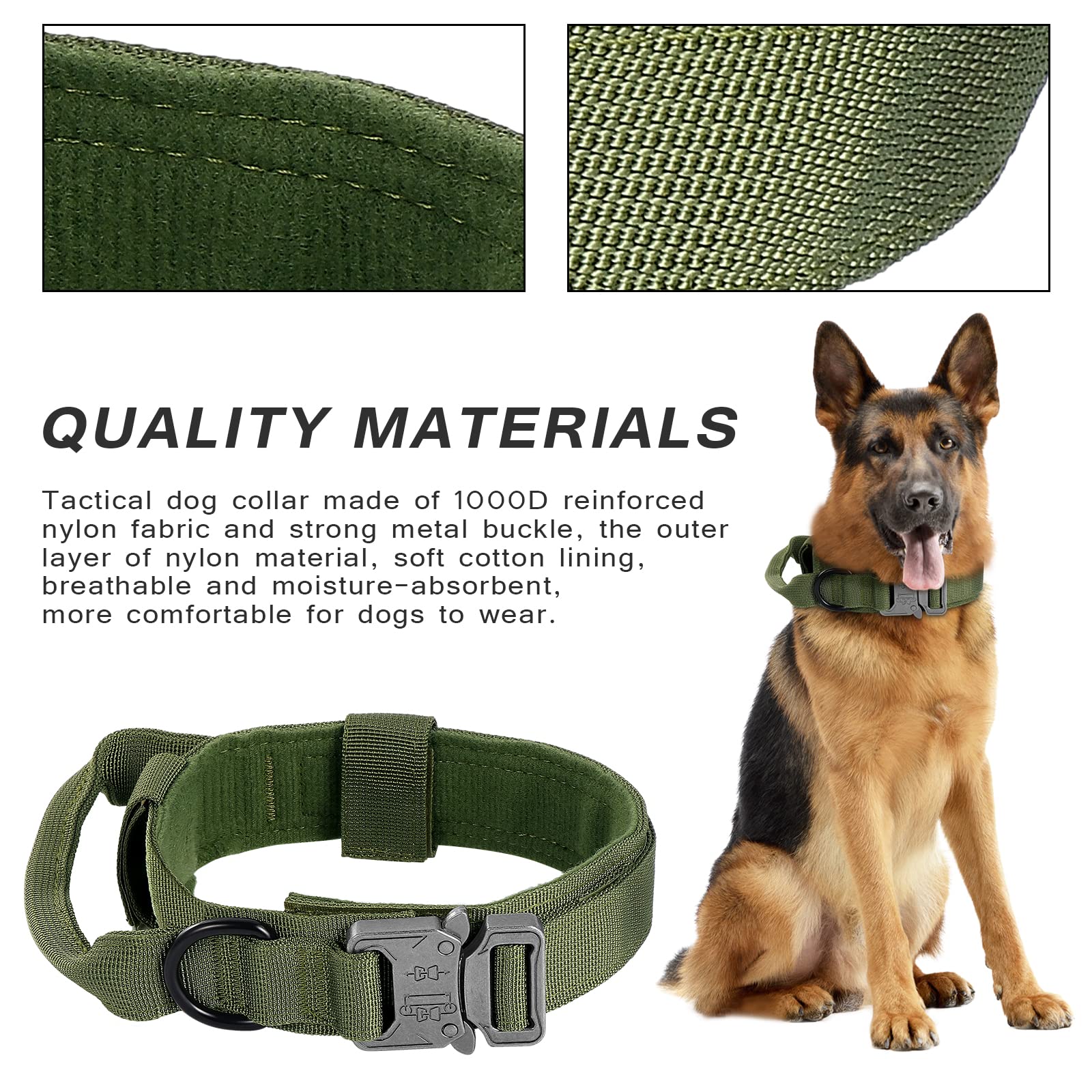 S.Lux Collare Tattico Per Cani, In Nylon, Stile Militare, Regolabile - Foto 7