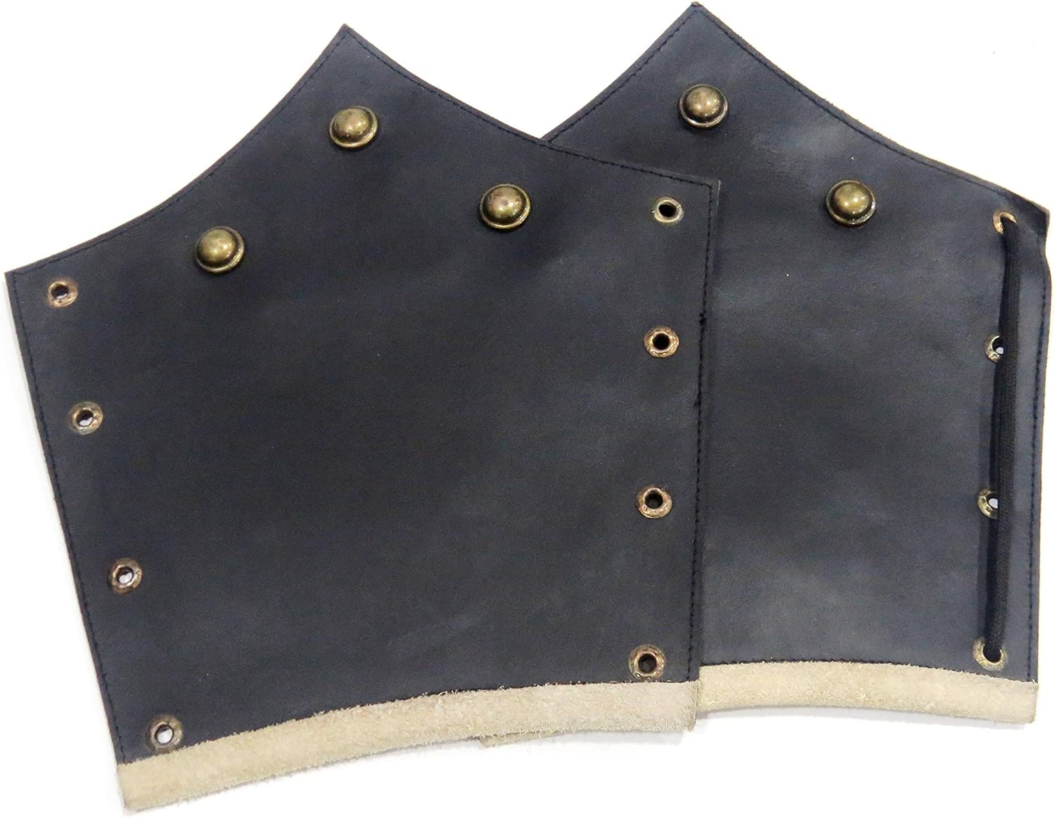 NauticalMart Medieval Knight Leather Arm Bracers Armour Black One Size- battle ready