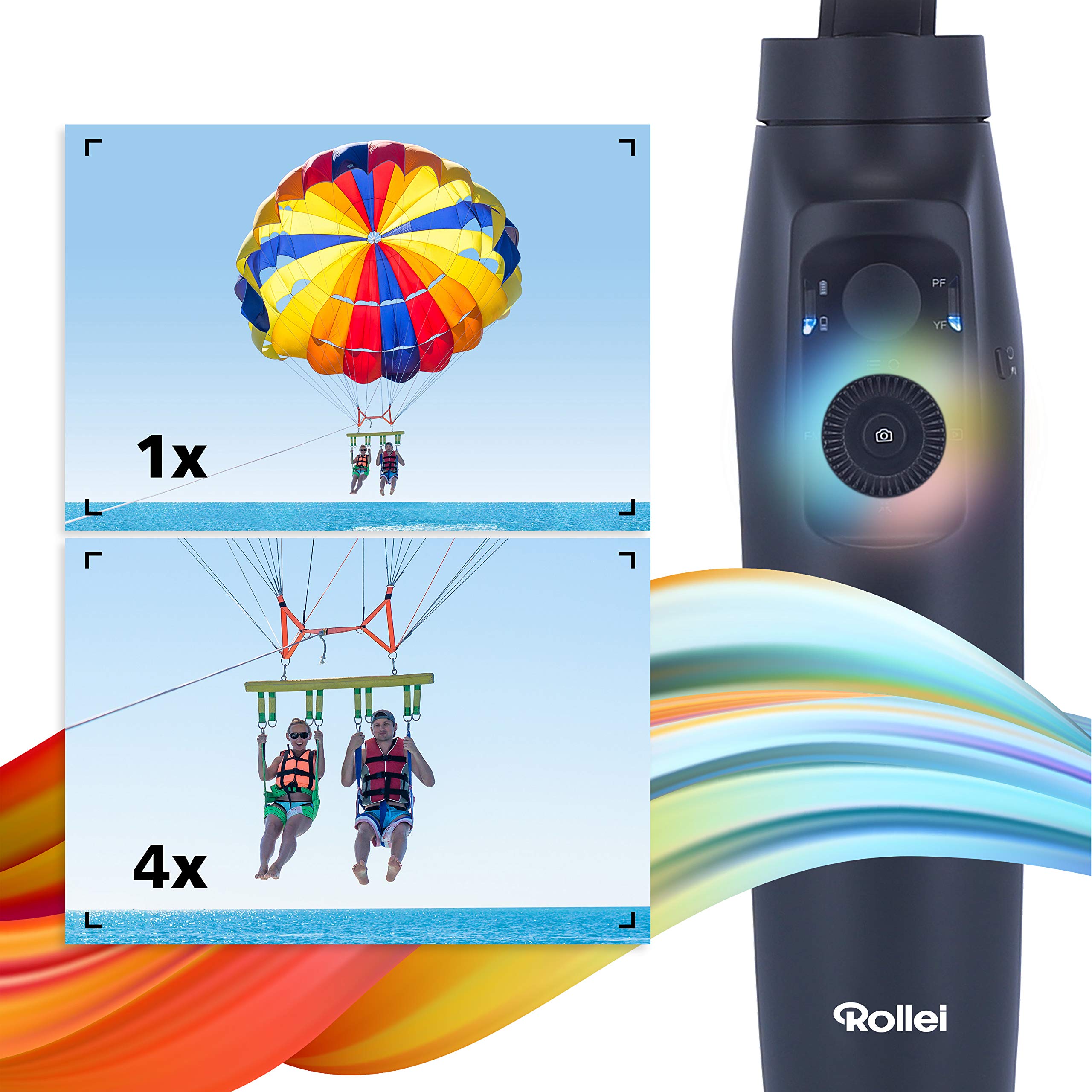 Rollei Go! Profi Smartphone-Gimbal I Handy-Gimbal I Video Stabilisator I Gimbal für Iphone & Android inklusiver kabelloser Ladefunktion & Tasche
