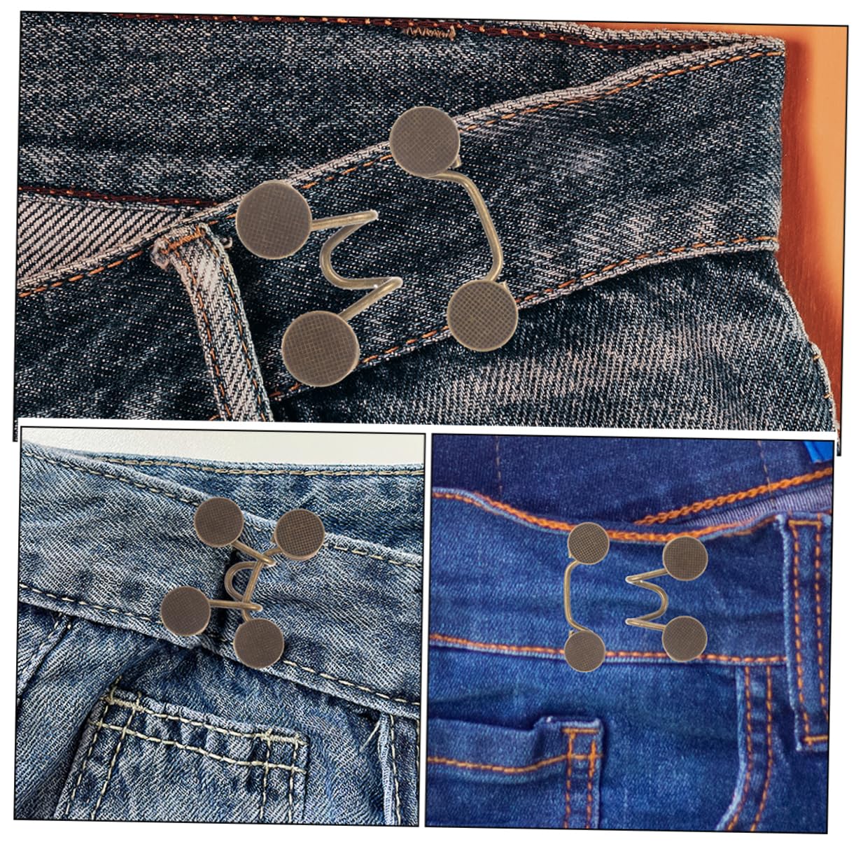 Gadpiparty 5 Set Bottone in Vita Affrettato Pulsante Fibbia Cinch Bottone Dei Jeans Pantaloni Stretti in Vita Pulsanti Strumento Stretto in Vita Pratici Bottoni Jeans Lega 4 Pezzi*5