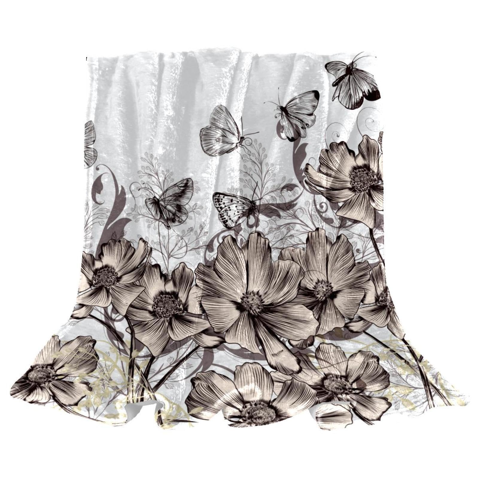 Couverture polaire papillon 150x200cm pour lit et canapé de salon