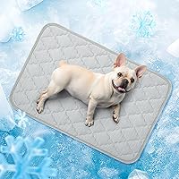 LOOBANI Dog Cooling Mat for Large Dogs 23x36 Grey - Reversible Cooling Pad, Machine Washable, 5-Layer Comfort for Summer & Winter