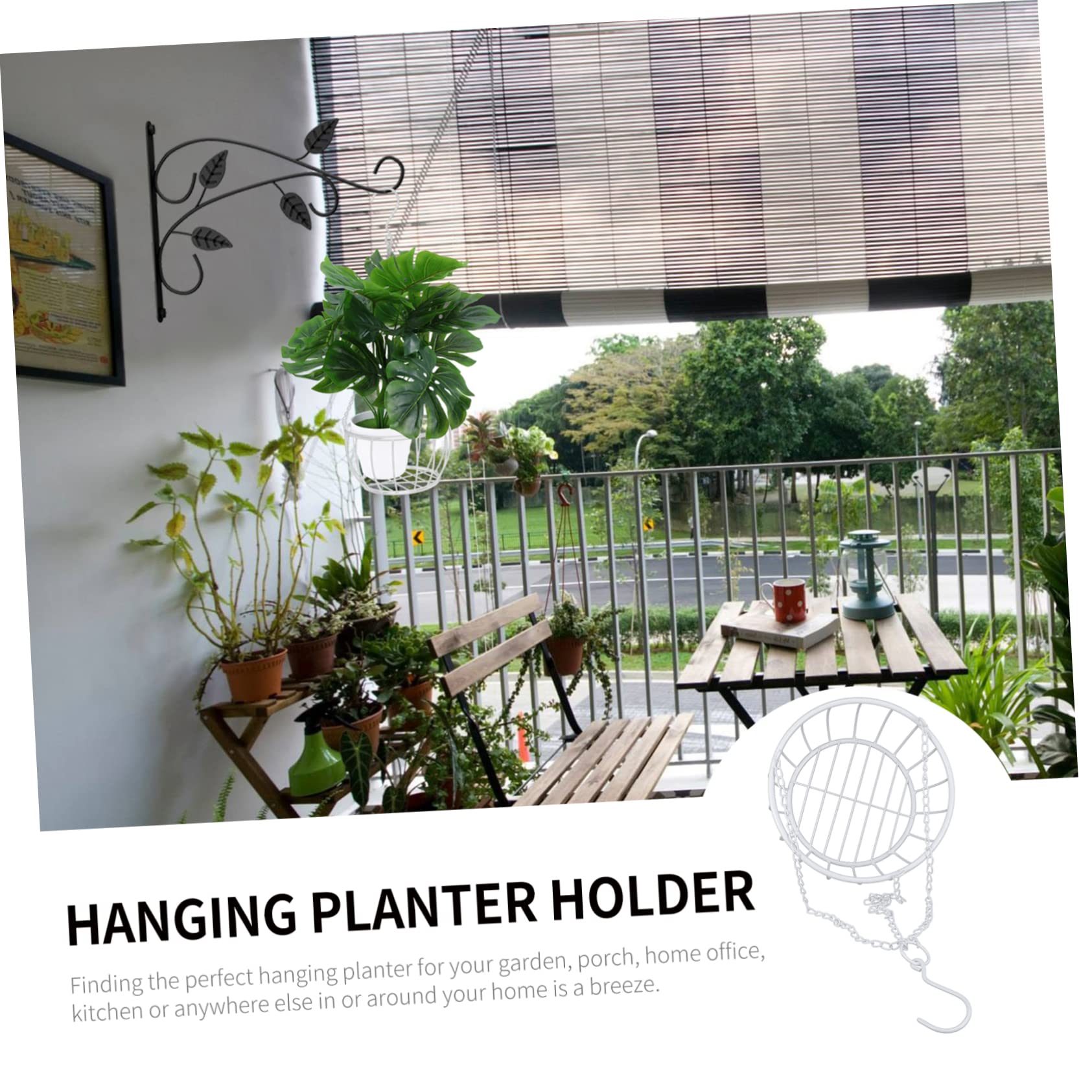 Supvox Hängender Eisen-blumenampel Mit Einzigartigem Design Für Balkon Garten Oder Innenräume Stabil Und Installieren Dekorativer Pflanzenhalter Für Verschiedene Blumen Und Pflanzen