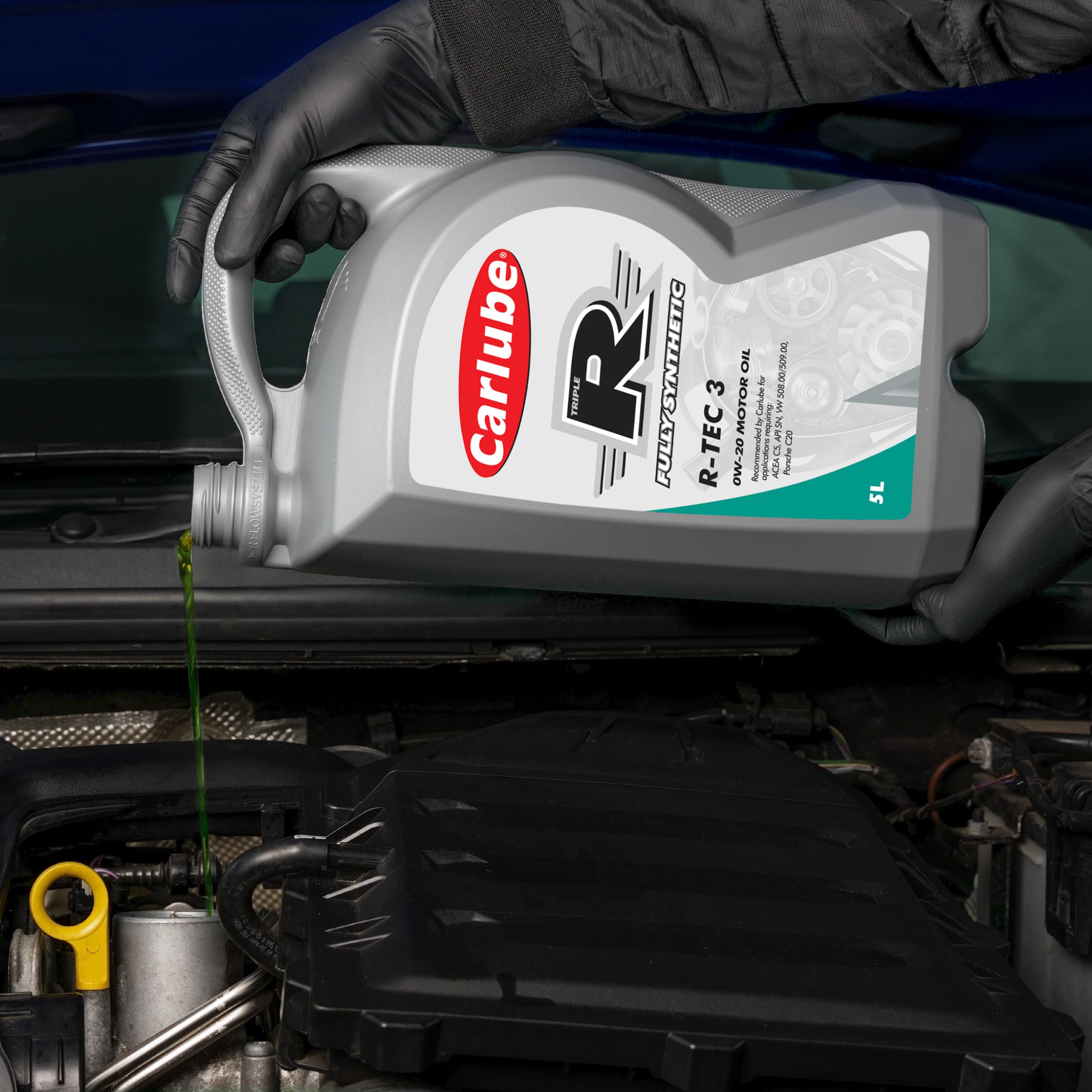 Carlube Triple R 0W-20 ACEA C5 VW Olio Motore Completamente Sintetico R-TEC 3 5L per Porsche e Volkswagen