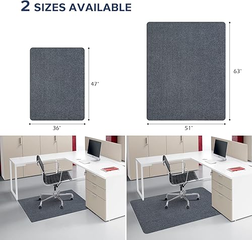 Miniatura 2 de Tapete para silla para suelos duros, tapete para silla de oficina de 47 x 36 pulgadas para suelos de madera dura, protector de suelo de alta calidad