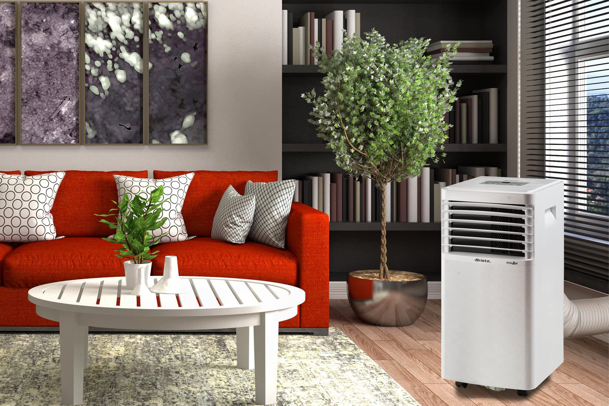 Ariete Polar 10, Climatizzatore Portatile 10000 btu/h, 220 Volt, Gas Naturale R290, Classe Energetica A, Bianco