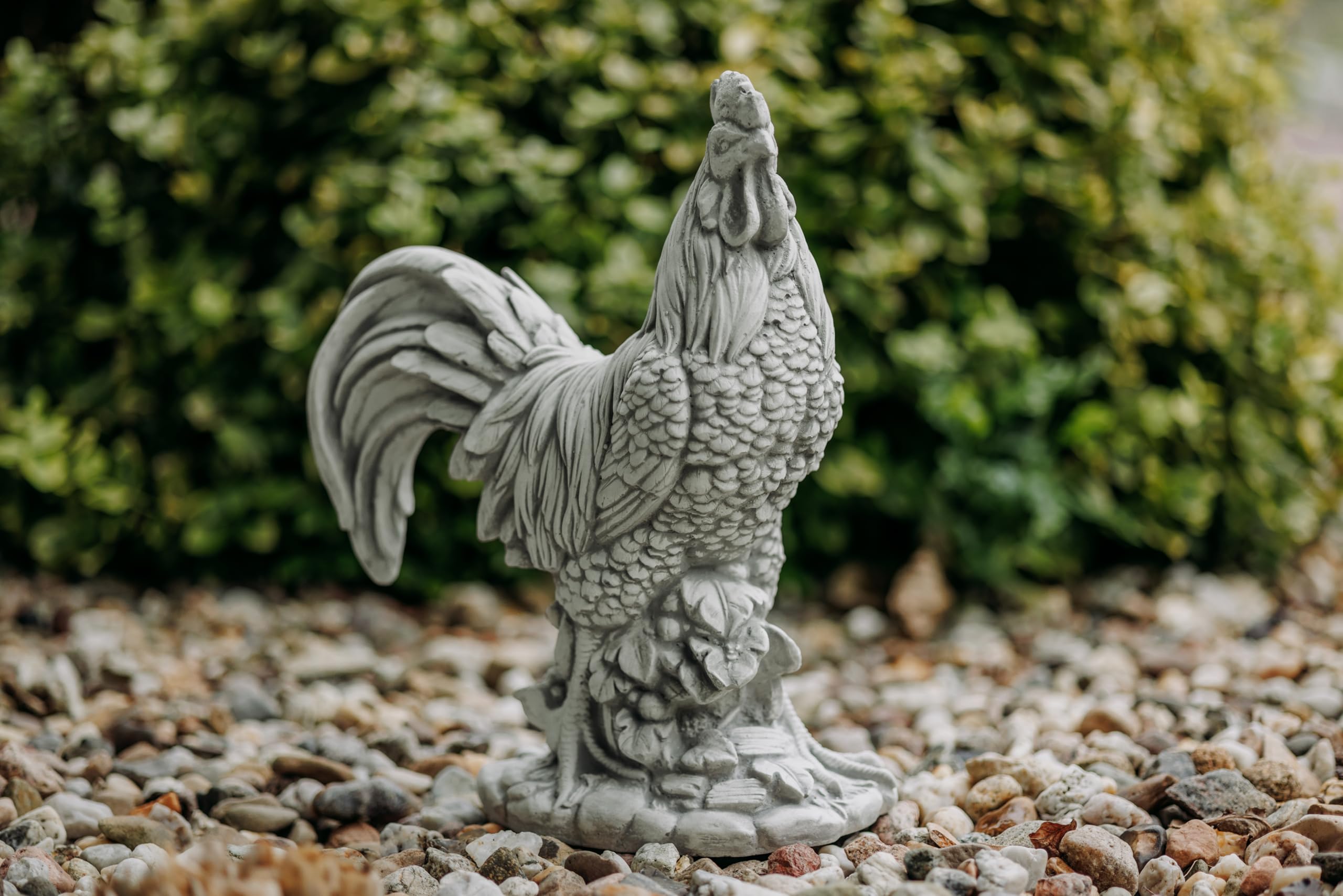 gartendekoparadies.de Masywna kamienna figurka Kogut domowy Ptak Gockel wykonany z odlewanego kamienia, mrozoodporna figurka zwierząt