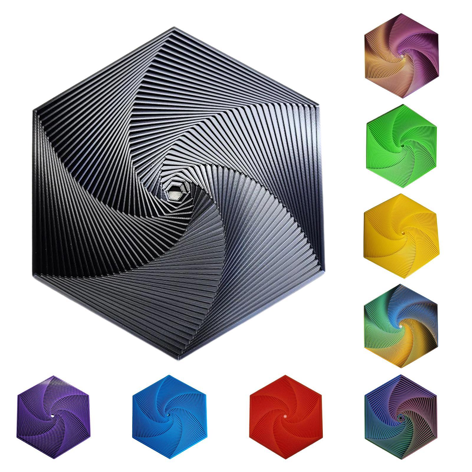Hexagone Fidget Fractal Impression 3D – Vert Laser, 8,2 Cm, Anti-stress Pour Adultes Et Enfants, Outil De Méditation Et De Concentration
