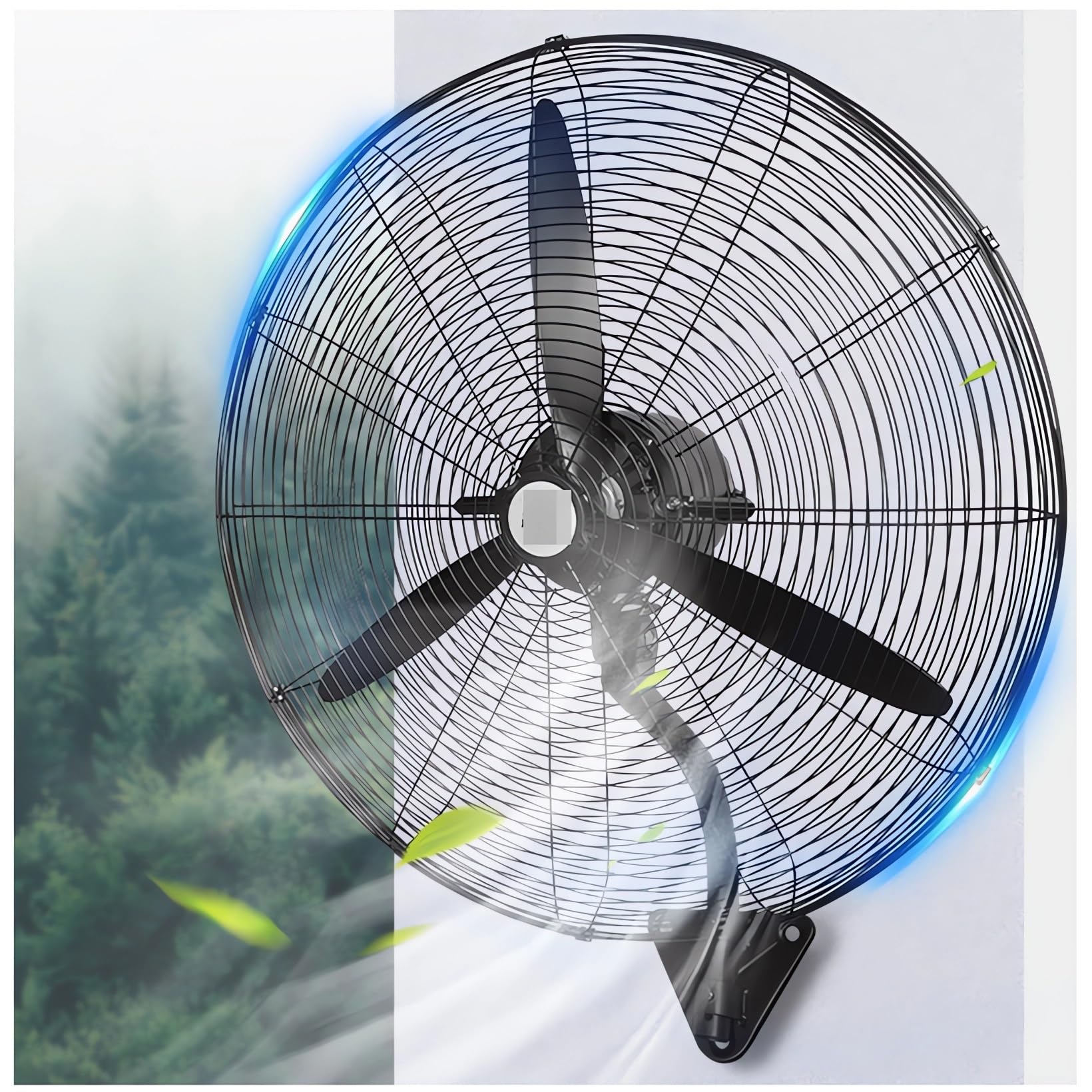 JKJZSALJ High Velocity Industrial Wall Fan Adjustable Speed 120°Oscillating Indoor Warehouse Workshop Gym Or Home Wall Mount Fan-One Color-20In/55Cm,One Color-26In/70Cm,One Color,30IN/80CM
