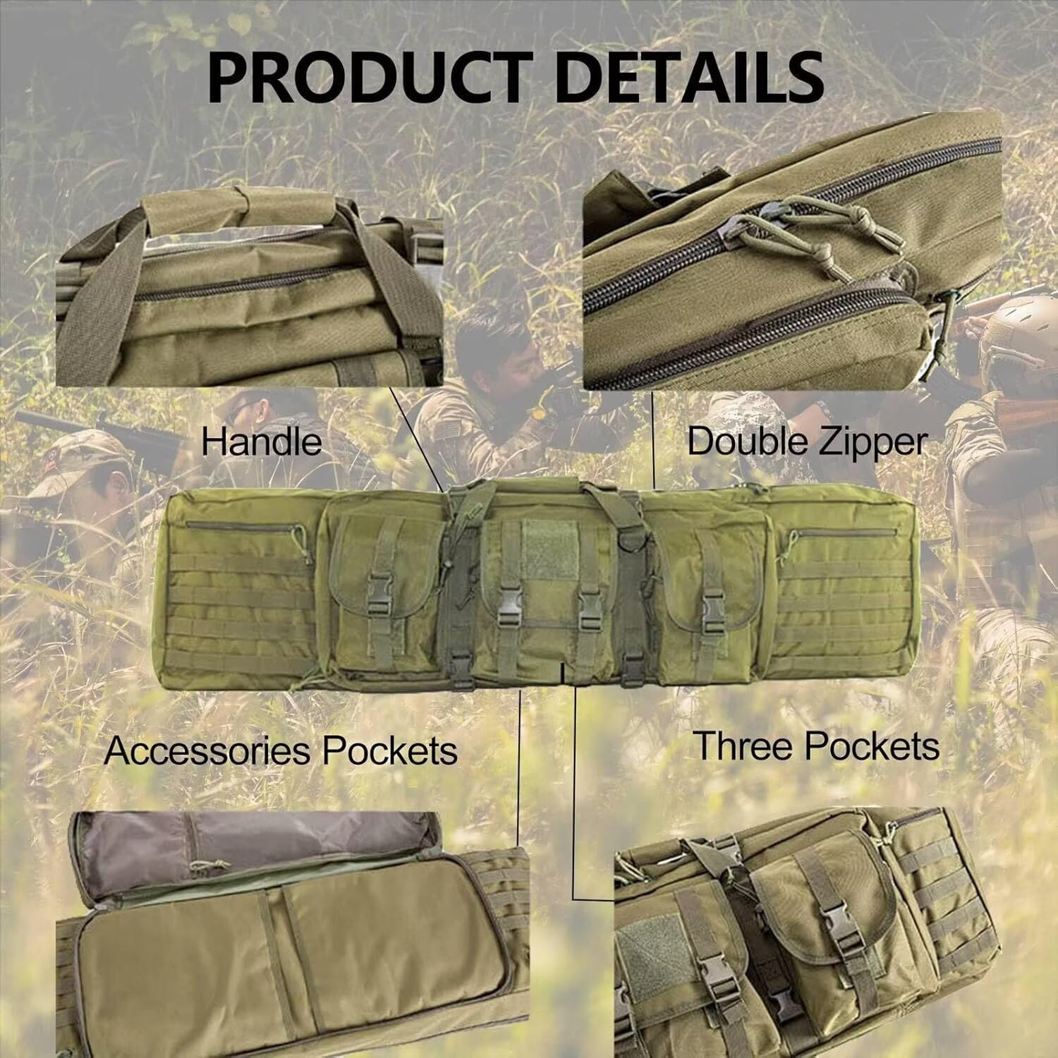 Genérico Bolsa De Armas, Funda de Fusil, Bolsa Doble para Rifles, Mochila para Carabina Airsoft Funda Escopeta Porta Caza, Almacenar O Transportar Rifles