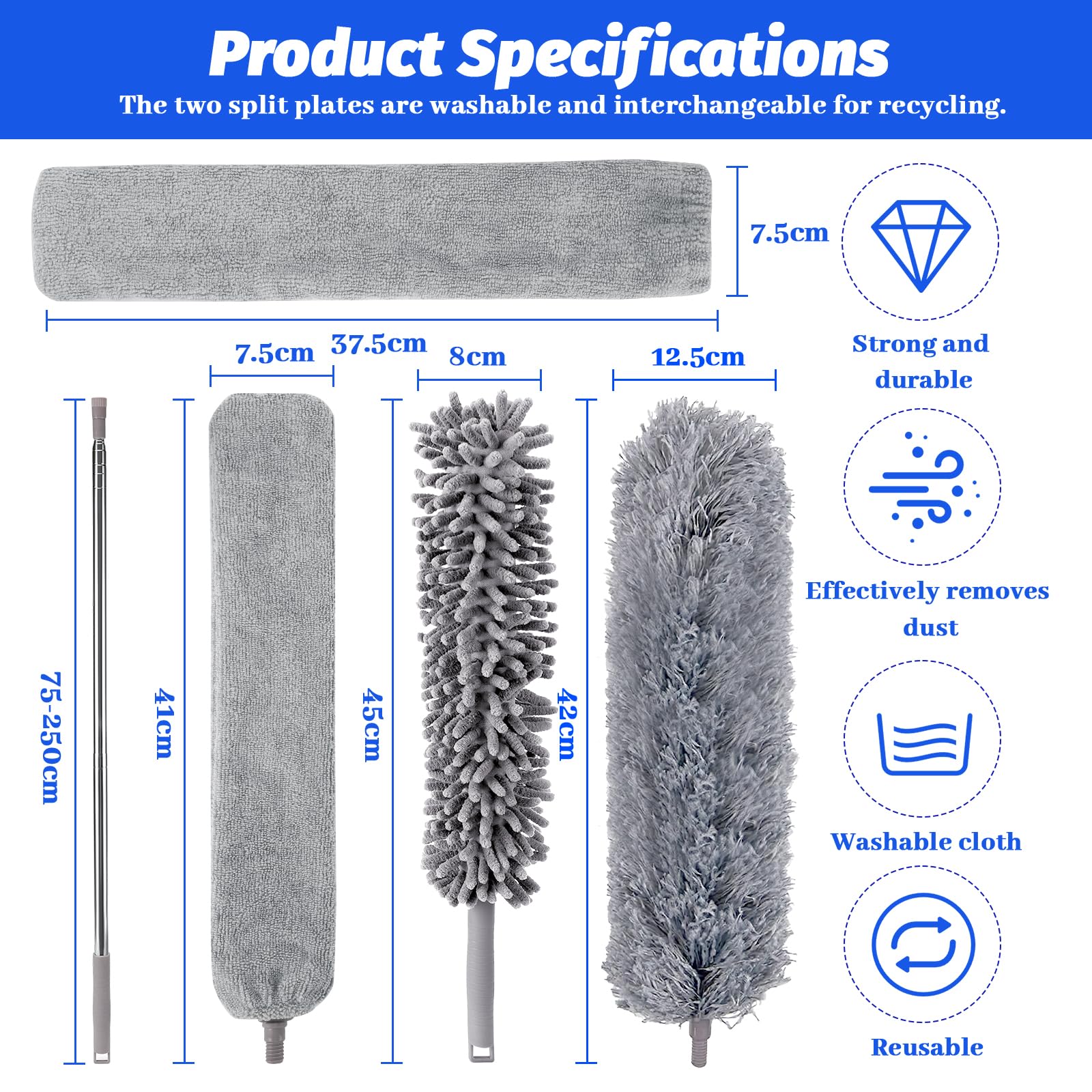 Spolverino Per Polvere Piumini Da Spolvero Duster Pulisci In Microfibra - Foto 9