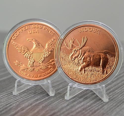 Miniatura 8 de Gran Búho Cuerno 1 oz Moneda de lingote redondo de cobre puro .999 en cápsula - COA por Heavenly Metals
