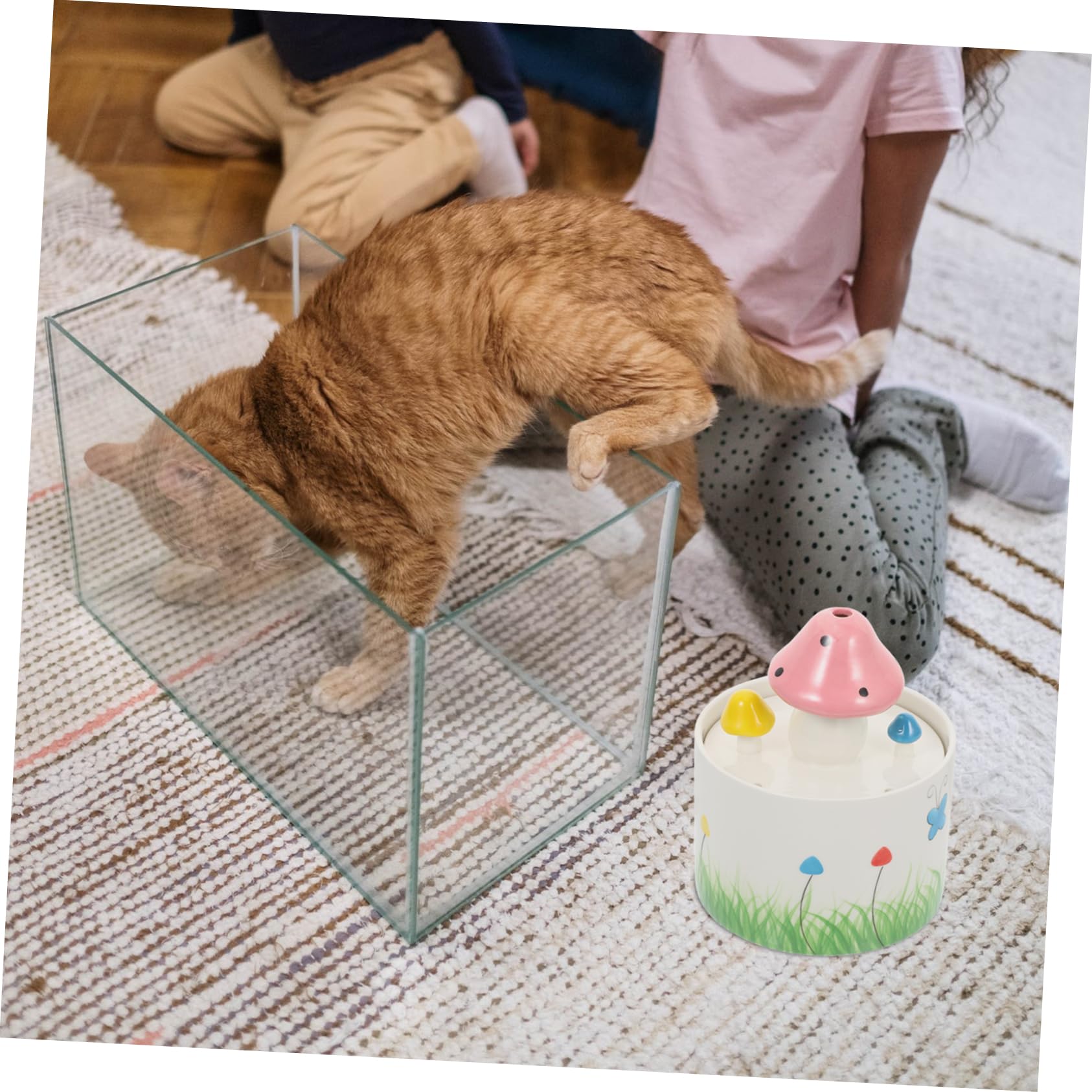 Hohopeti Dispenser De Agua Cerámico para Mascotas Bebedero Automático De Circulación para Perros y Gatos Capacidad Diseño Atractivo y para Uso Interior y Exterior
