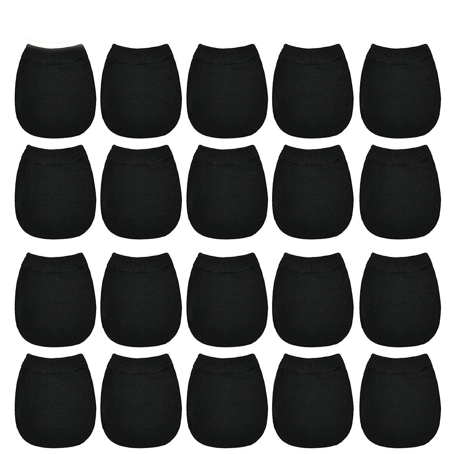 ANDERK 10 Pairs Women's Low Cut Socks No Show Toe Cover Half Socks Invisible Cotton Toe Topper Liner with Seamless, Black