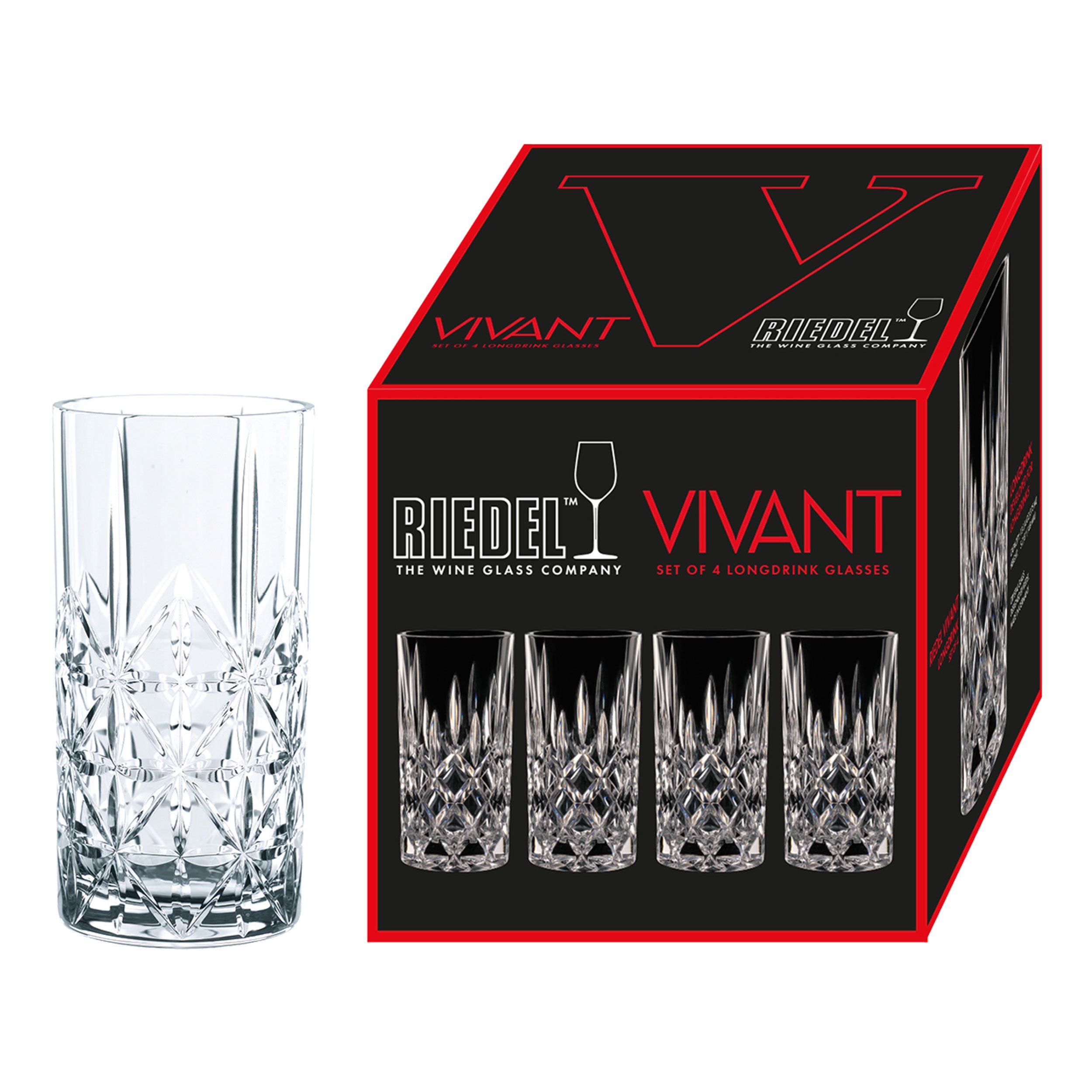 Riedel Vivant Longdrink Set di 4 bicchieri da acqua Longdrink 375 ml
