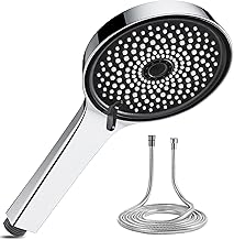 Magichome Shower Head with Hose, High Pressure Hand Shower with 5 Jet Types, Shower Head with Hose 59 Inches / 149.86 cm, Large Water-Saving Shower Head