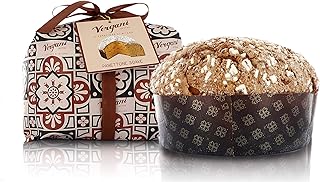 Vergani Italian Sugar and Almond Iced Panettone, Without Raisins and Candied Orange Peel, Hand-Wrapped - 900g / 1.98lb