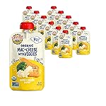 Earth\'s Best Organic Baby Food Pouches, 9+ Months, Pasta and Vegetable Puree for Babies 9 Months and Up, Organic Mac and Cheese with Veggies, 4 Ounce Resealable Pouch (Pack of 12)