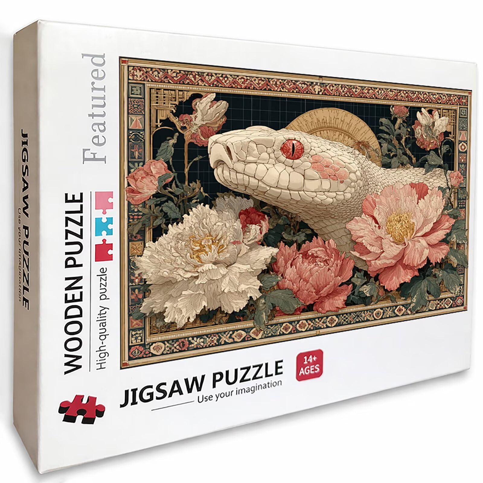Puzzle Arte con Scatola Serpente, Flower Puzzle Legno 4000 Pezzi Adulti 141x87cm, Attività di Intrattenimento ad Alta Difficoltà, DIY Classici Gioco, Jigsaw Per Tutta La Famiglia, Regalo, 2-5092