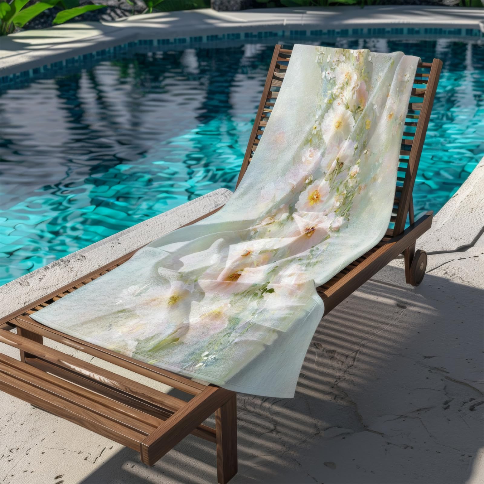 Telo Mare Microfibra 210x230 Fiore Rosa Chiaro Telo Spiaggia Grande Antisabbia,XXL Asciugamano Mare, Asciugatura Rapida, Stuoia Spiaggia Leggero E Portatile