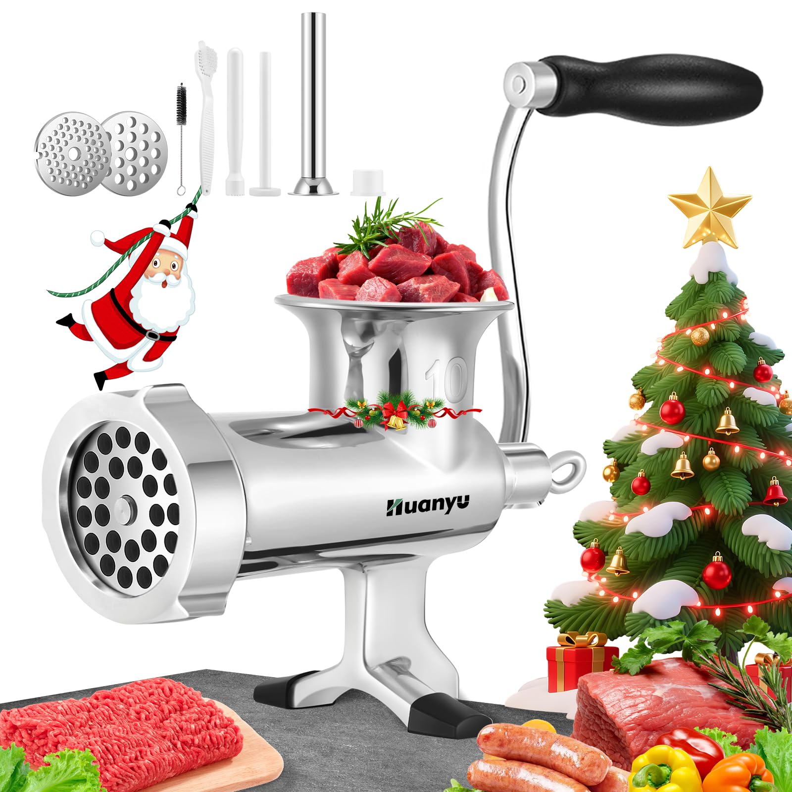 Amazon.co.jp: Huanyu ミンチ機 手動式ミンサー ミートチョッパー 304