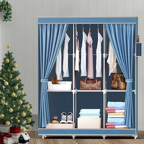 Miniatura 7 de Organizador portátil de almacenamiento de armario con ruedas, marco resistente y tela no tejida, organizador de armario independiente a prueba de