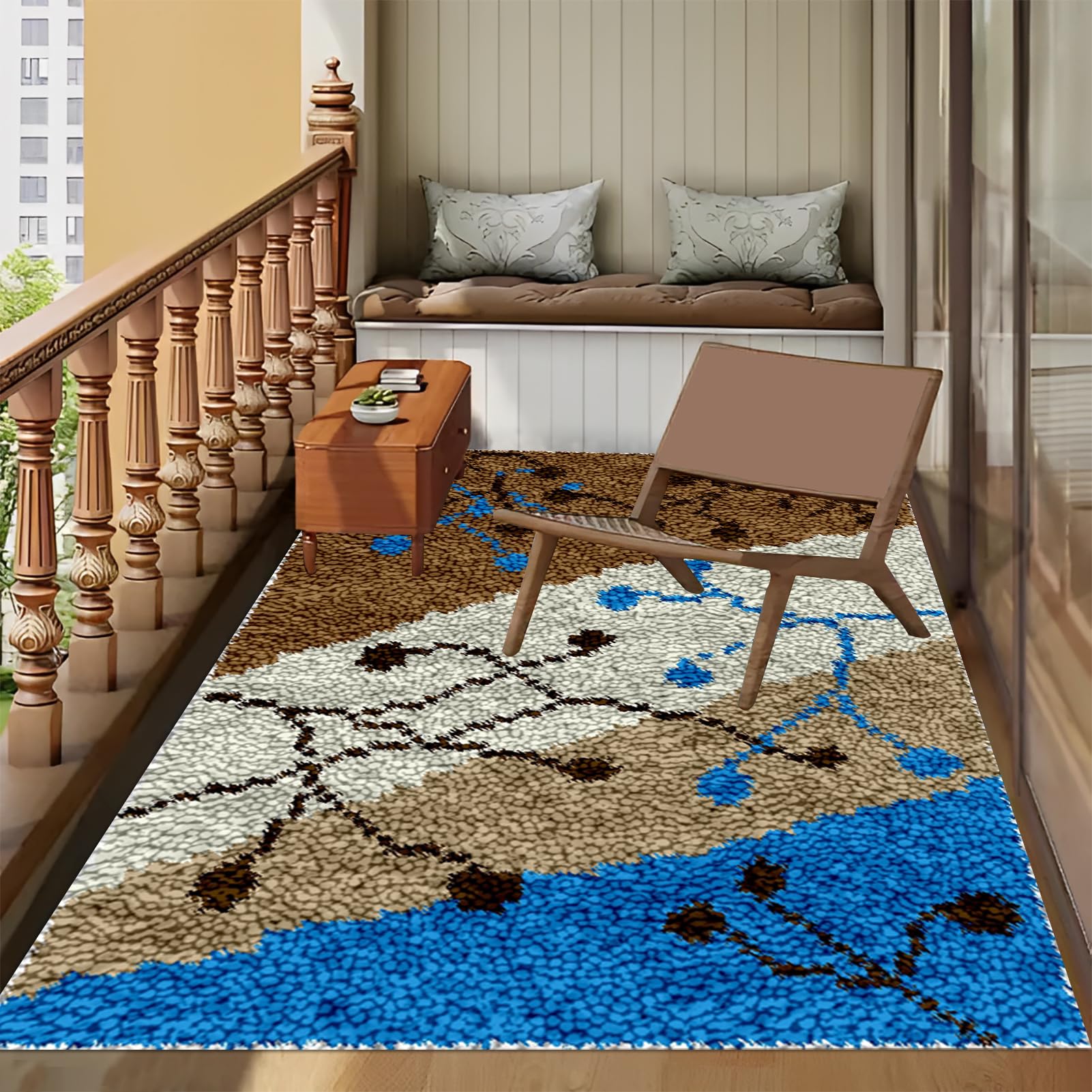 Kits de Alfombra Gancho Pestillo Bordado Alfombra Kit para Hacer Tapices Grande Kits de Fabricación de Alfombras Kit de Gancho DIY Alfombra para Adultos 69 x102 cm