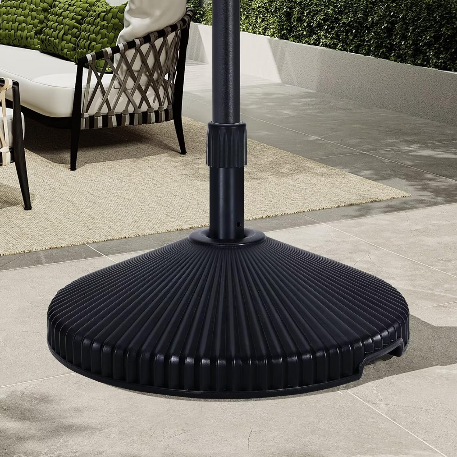 ABCCANOPY Patio Umbrella Base - 33lb Outdoor Umbrella Stand Heavy Duty Water Filled Umbrella Holder HDEP Weight Base for Lawn, Deck, Poolside,Garden (Black)