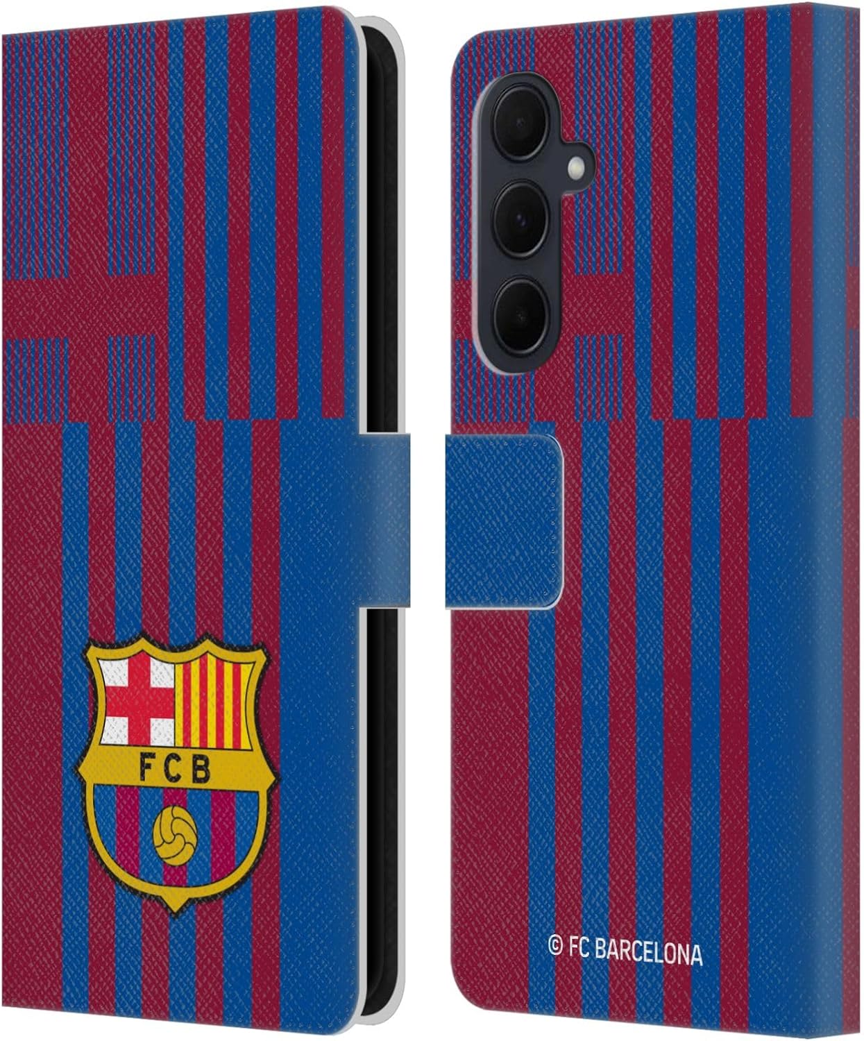 Head Case Designs Officially Licensed FC Barcelona Home 2021/22 Crest KIT Leather Wallet Case Compatible with Samsung Galaxy A35 5G