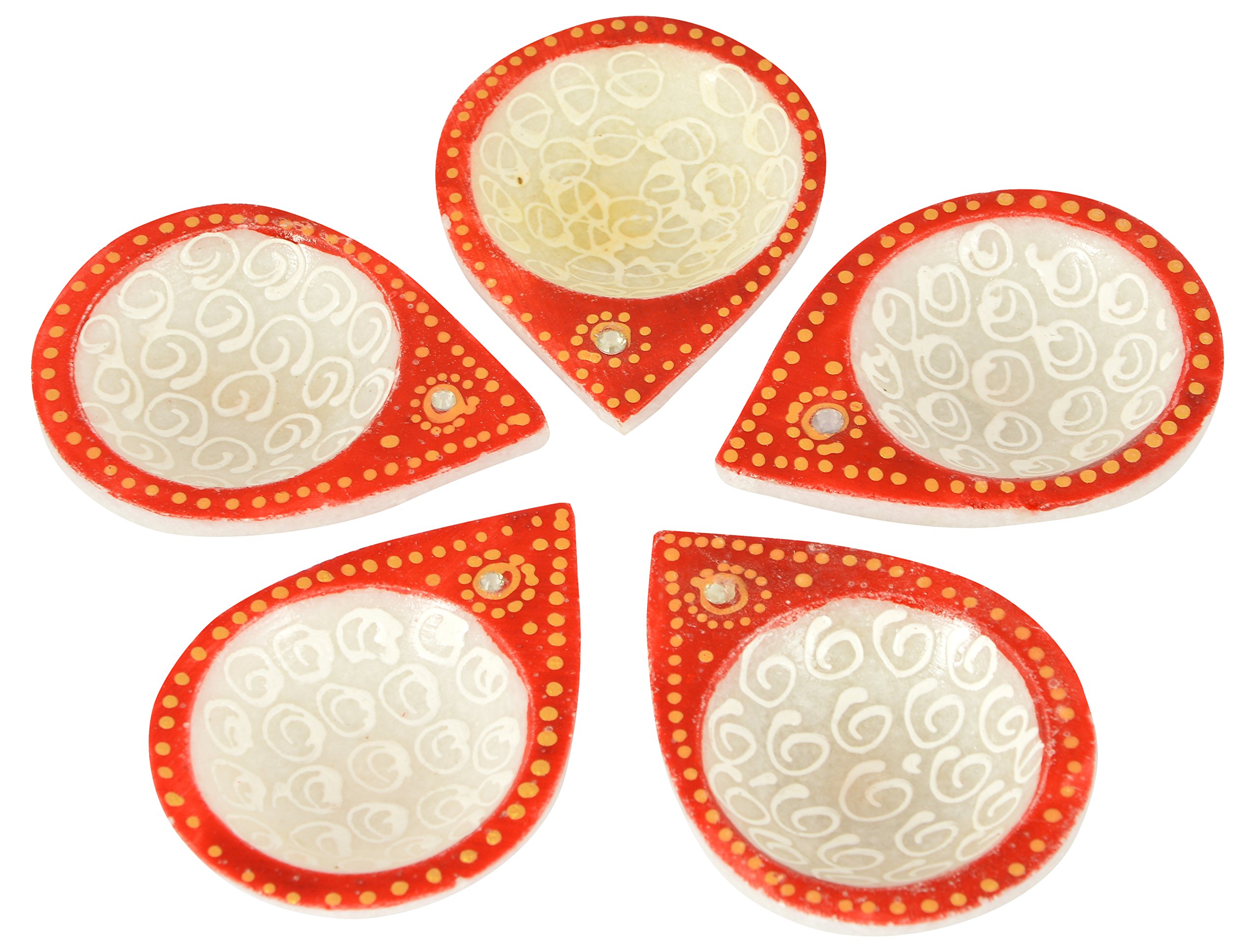 Saudeep India Trading Corporation Marble Diya, T light, Deepak, Wax lamp, marble light, marble lamp, pooja, festival, new year light, pray, lord, temple (7 cm x 5 cm x 2 cm, Pack of 5, SITC201747),Home Decor, Marble Handicrafts, Meenakari Work, Handwork, Handpainted, Makrana, Sangemarmar, Traditional, Decorative, Gift Item, Showpiece, Corporate, Birthday, Wedding, Rakhi, New Year, Christmas, Marriage, Office, Corporate, Export, Artistic, Trending, Launched, Thanks Giving, Good for business