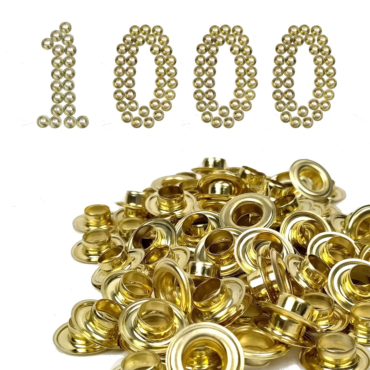 Grommets & Washers Kit - 1000 Pack Silver -4
